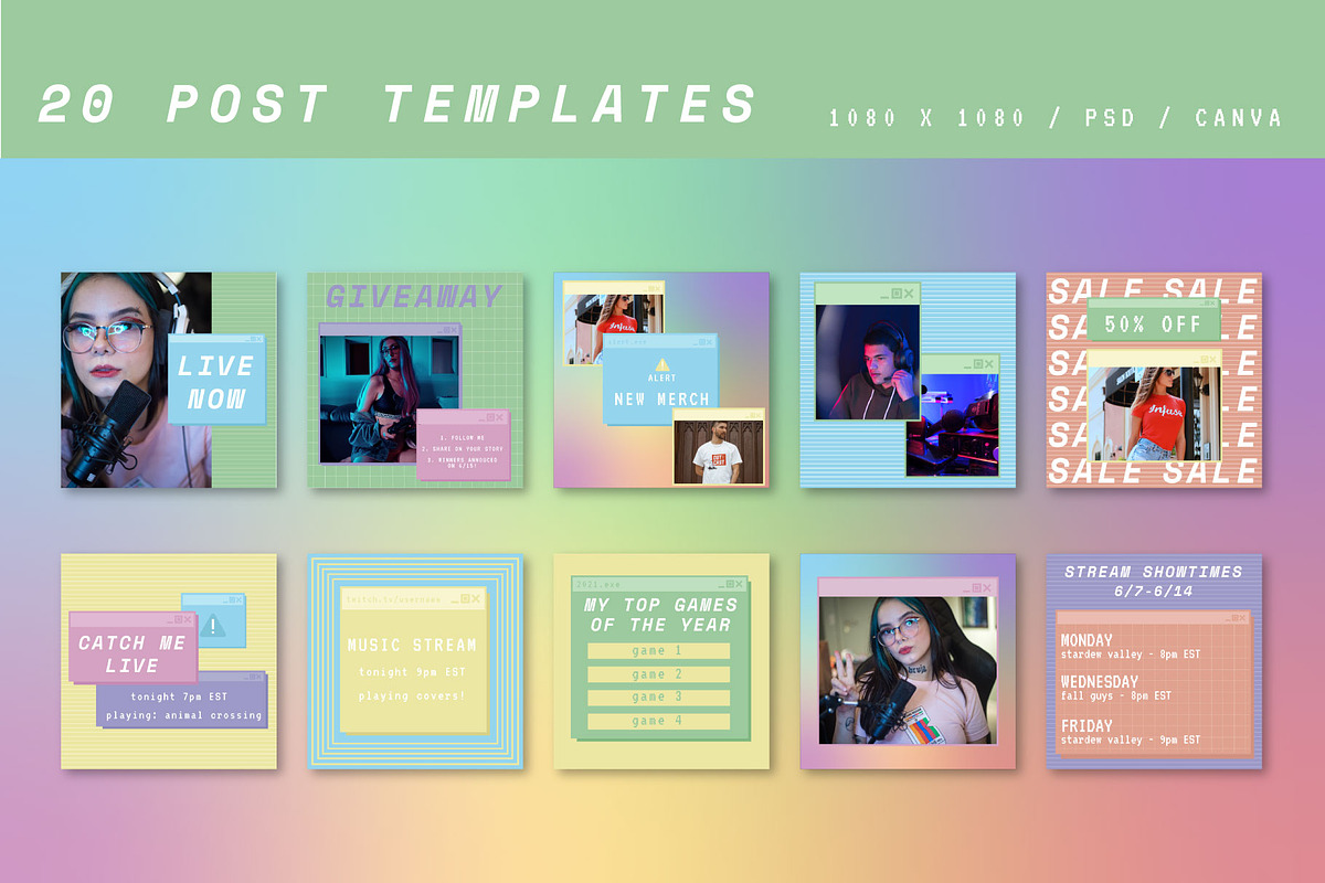 Retro Computer Aesthetic Instagram, a Social Media Template by Liseno Designs (Photo 3 of 8)