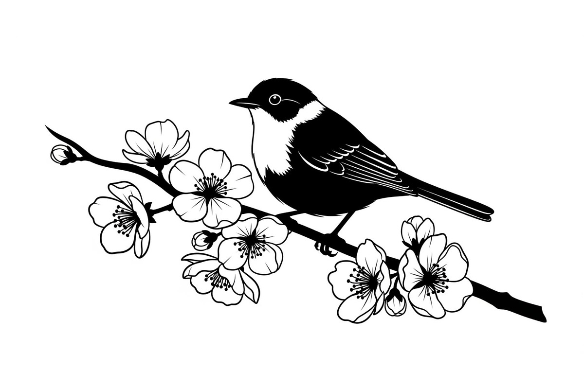 Bird Branch Silhouette Bundle, an Illustration by yasushie (Photo 24 of 31)
