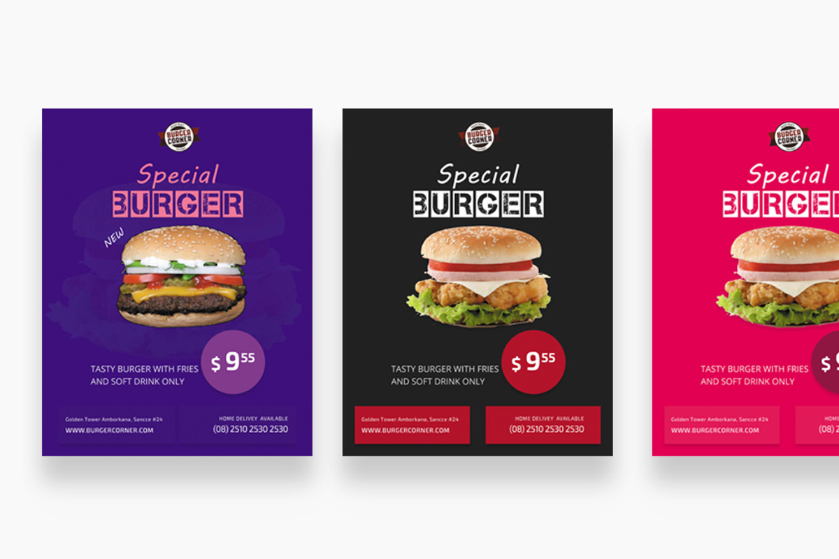 Burger Flyer Bundle, a Flyer Template by Design_Space (Photo 1 of 4)