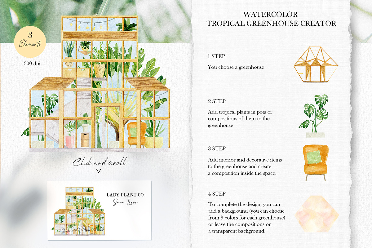 TROPICAL GREENHOUSE. Plants & decor, an Object Graphic by AnnaTkachi (Photo 6 of 9)