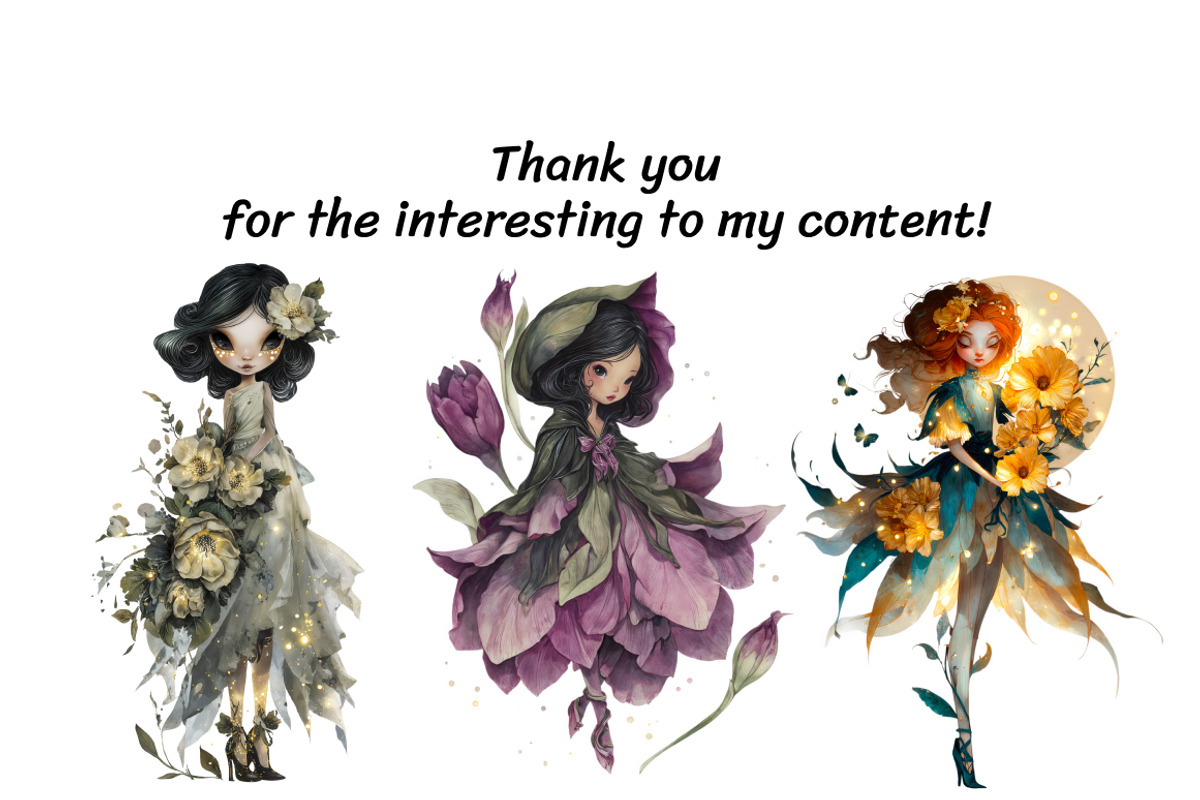 Floral Fairy Clipart Bundle, a Person Illustration by InkyQueenArt (Photo 5 of 5)