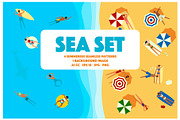 Sea Set (Patterns & Illustration), a Person Illustration by Minkina (Thumbnail 1 of 4)