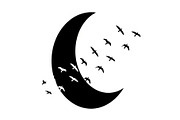 Flying Birds Moon SVG Bundle, an Illustration by yasushie (Thumbnail 12 of 31)