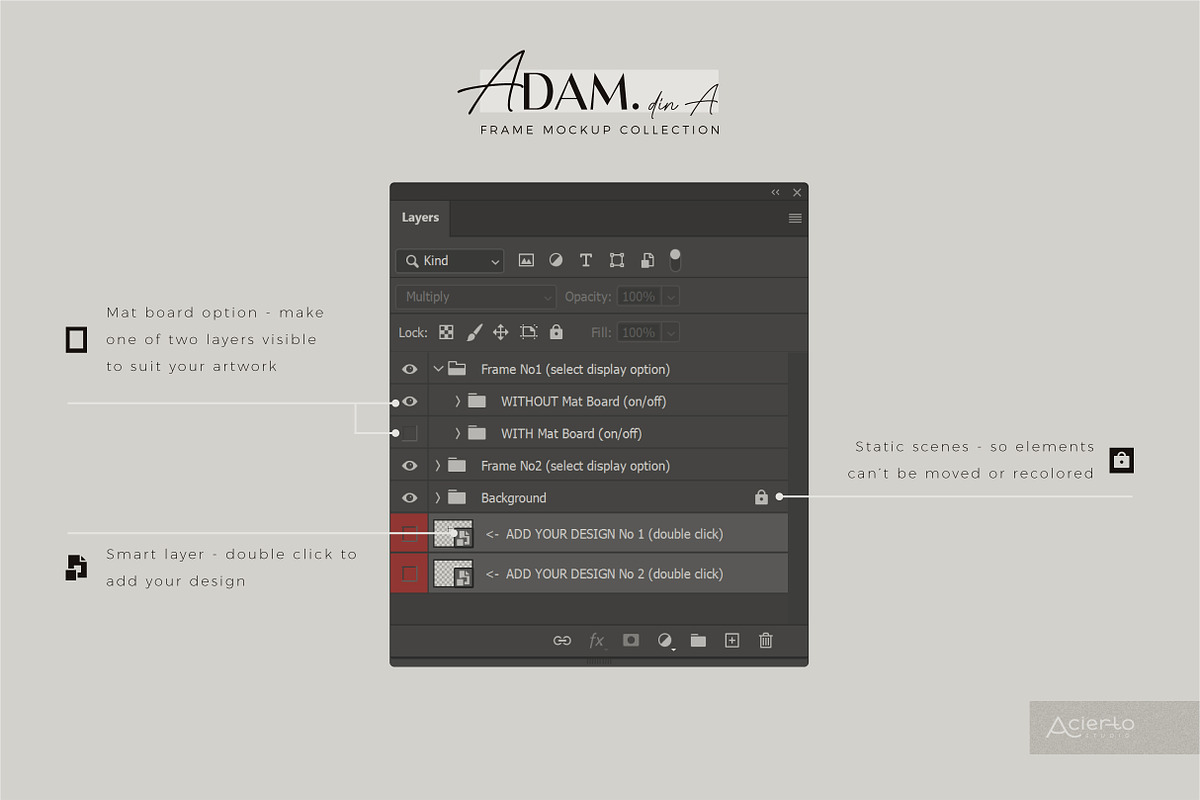 ADAM Din A | Frame Mockup Collection, a Product Mockup by Acierto Studio (Photo 9 of 11)