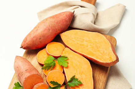 Concept of vegetables, tasty sweet potato, Batat, a Food & Drink Photo by AtlasStudio PRO