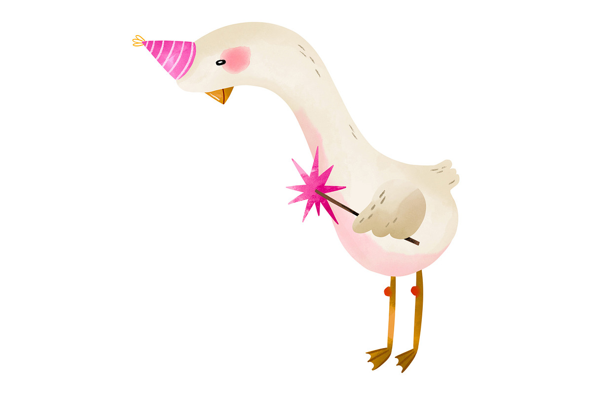 Cute Birthday Goose Clipart Set, an Animal Illustration by the_myro (Photo 4 of 8)