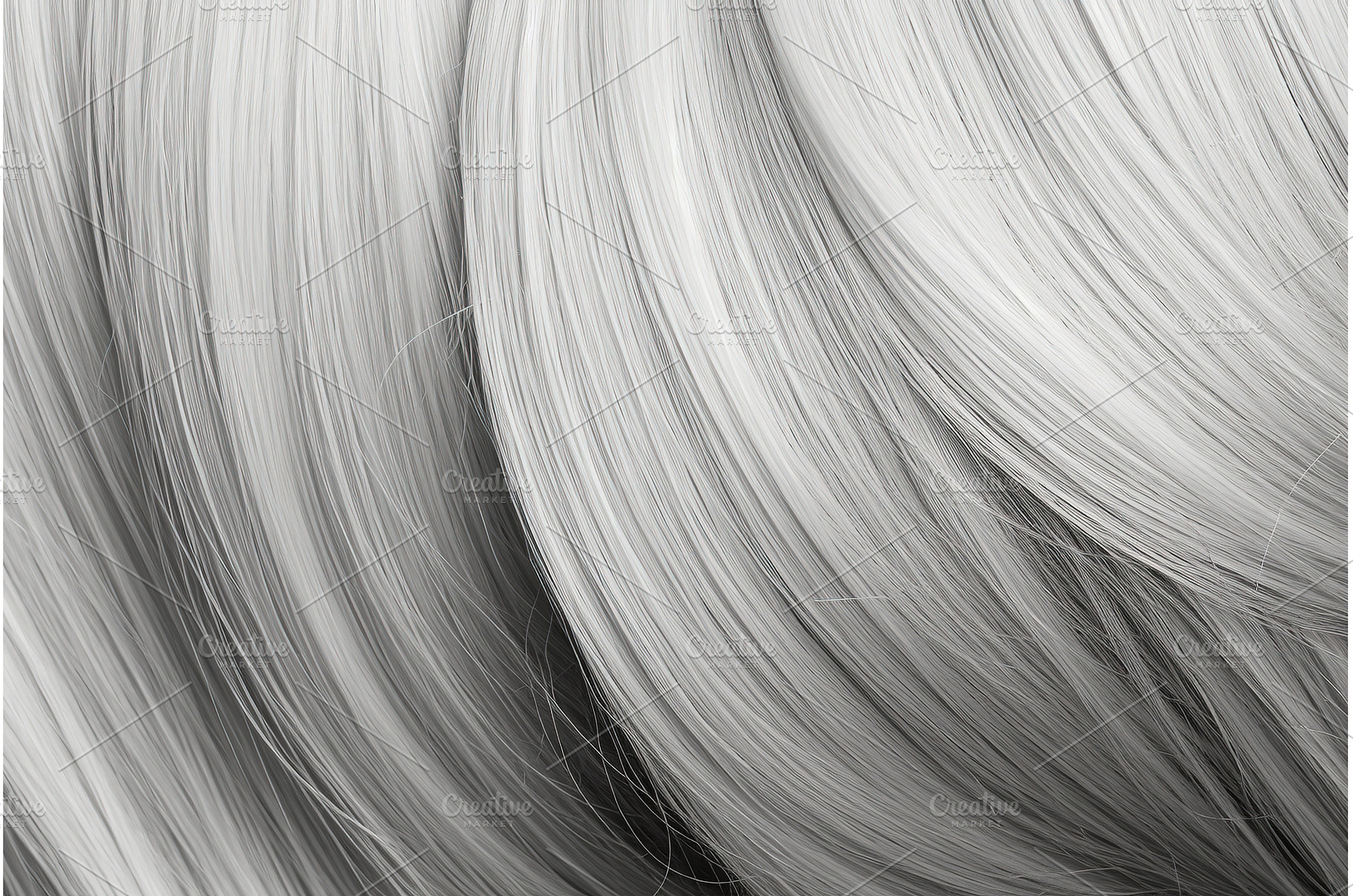 Silky White and Gray Hair Strands, a Background Photo by Lermont51
