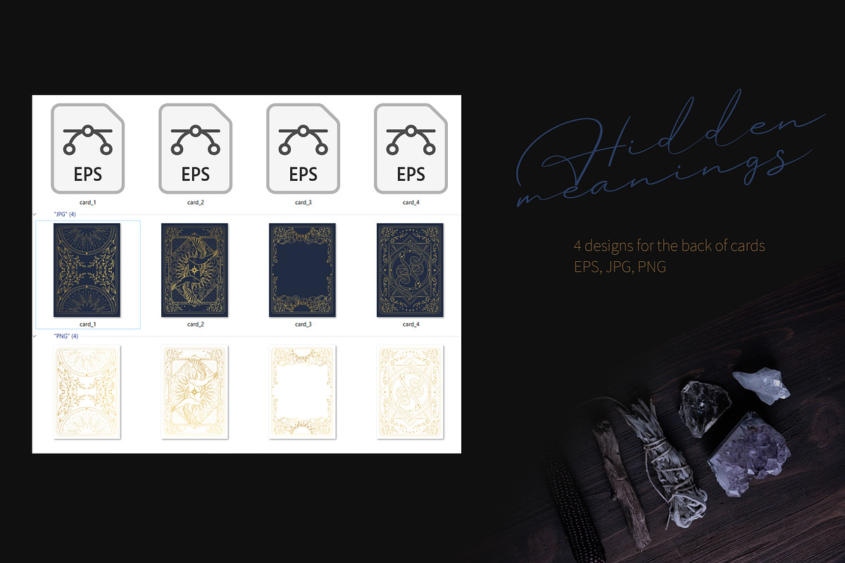 4 designs for back of tarot cards, a Background Graphic by Nadia Murash (Photo 4 of 4)