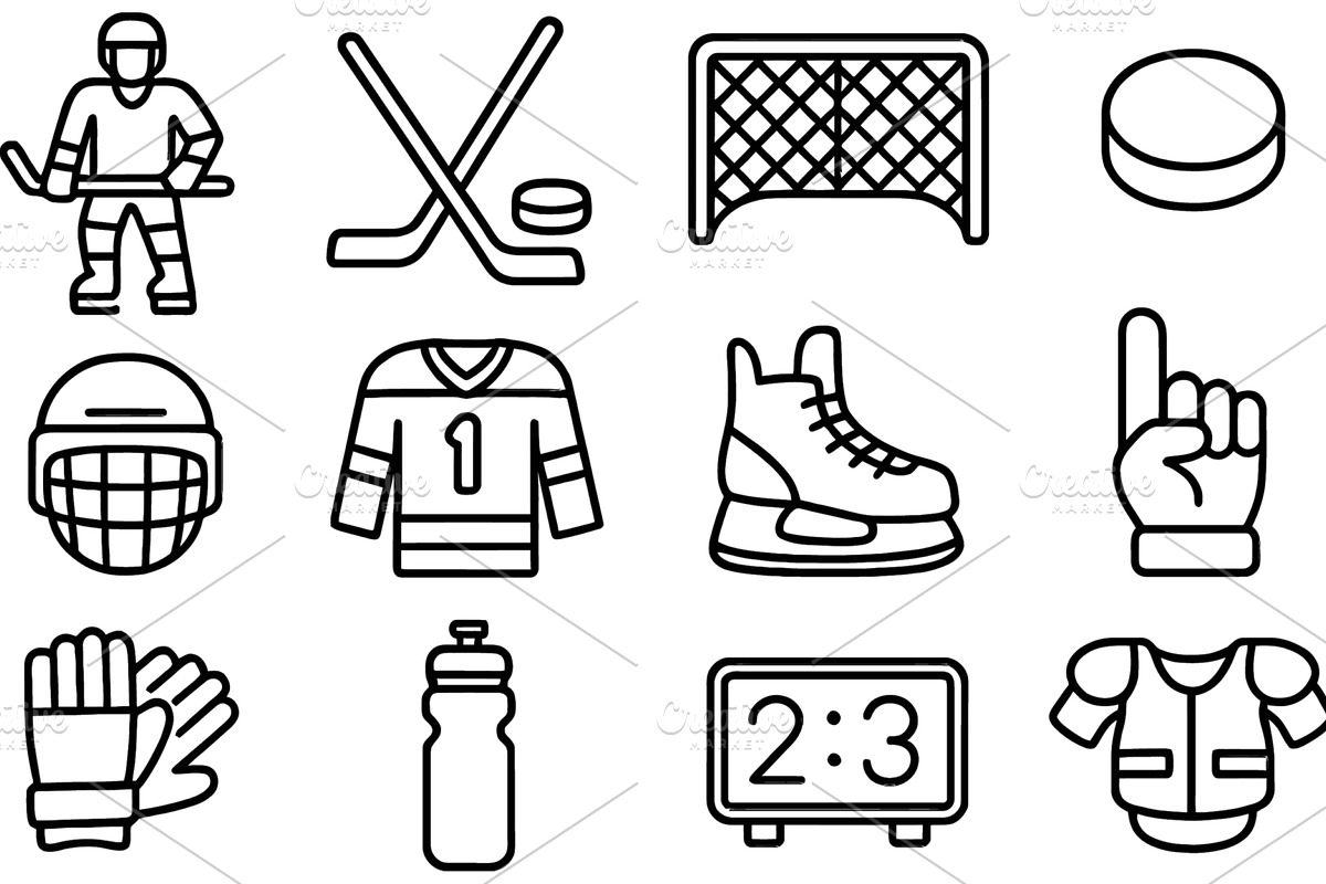 Ice hockey game elements featuring, a Sport Illustration by ZinetroN