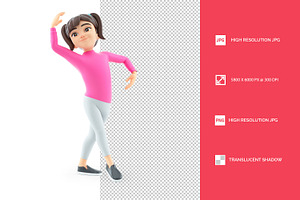 3D Girl Ballet Dance Pose, a Person Illustration by 3DMask
