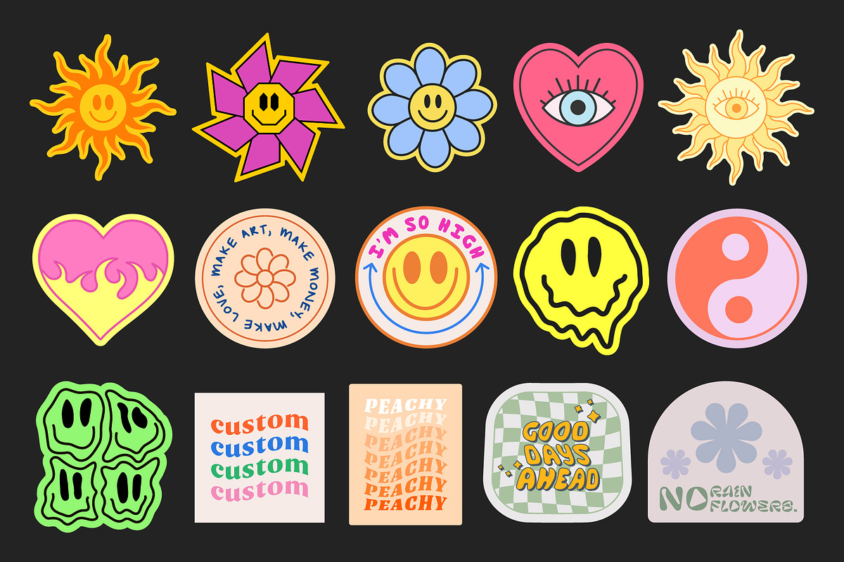 LIFE IS COOL VECTOR POP ART STICKERS, an Object Graphic by craftlove (Photo 2 of 13)