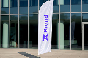 Feather Flag Banner Mockup, an Advertising Mockup by graphypix