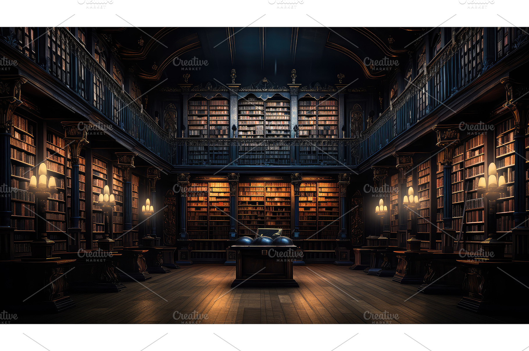 reading library dark ai generated, a School & Education Photo by pikepicture
