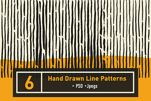 6 Hand Drawn Abstract Line Pattern
