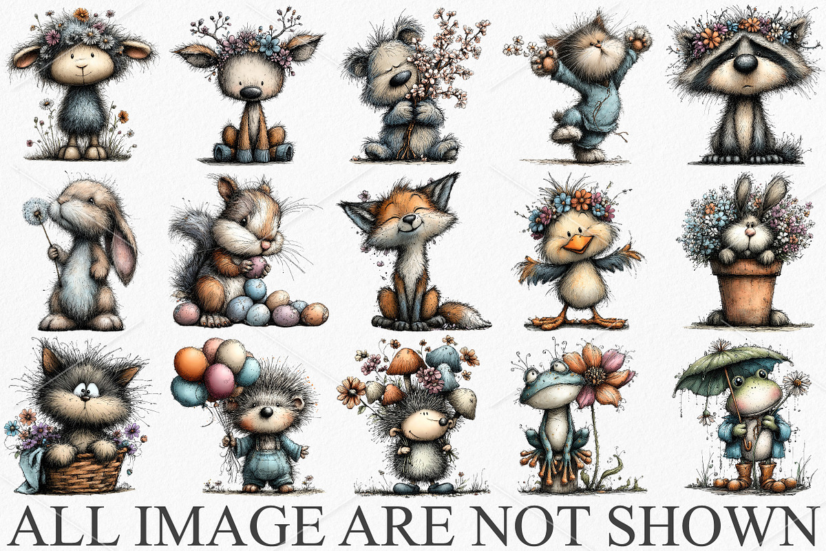 Whimsical Spring Animals Clipart PNG, an Illustration by Canvas Craft (Photo 3 of 7)