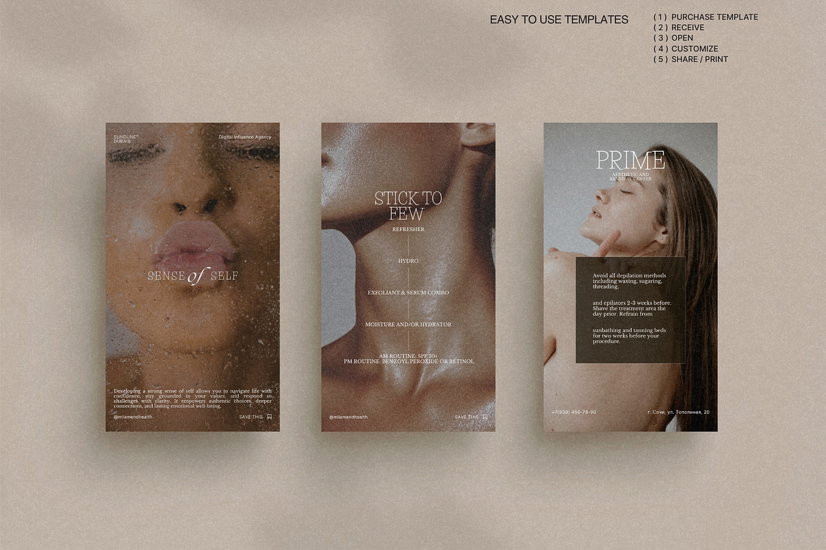 Minimal Skincare Story Templates preview 4