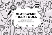 Hand Drawn Glassware Illustrations, a Food Illustration by rabeccky (Thumbnail 1 of 2)