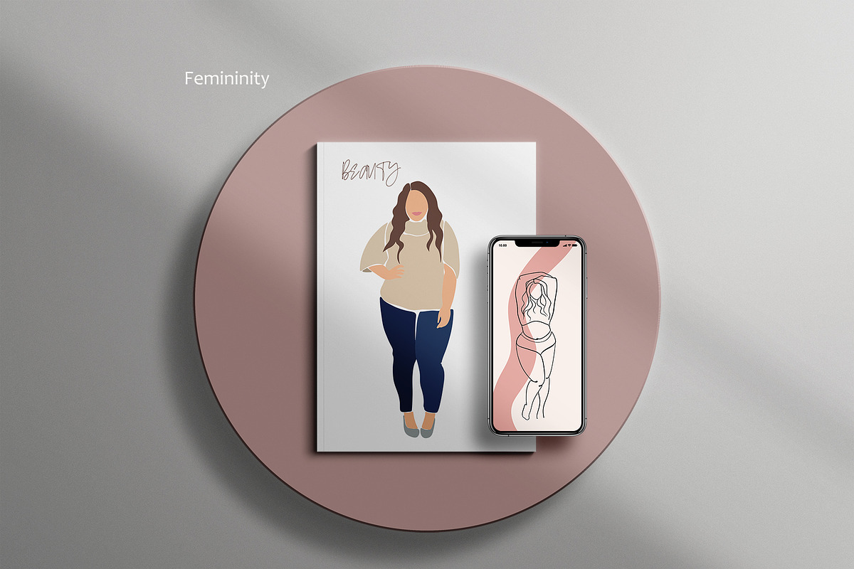 CURVY GIRLS & FLOWERS LINE ART, an Illustration by ArtOLB (Photo 9 of 11)