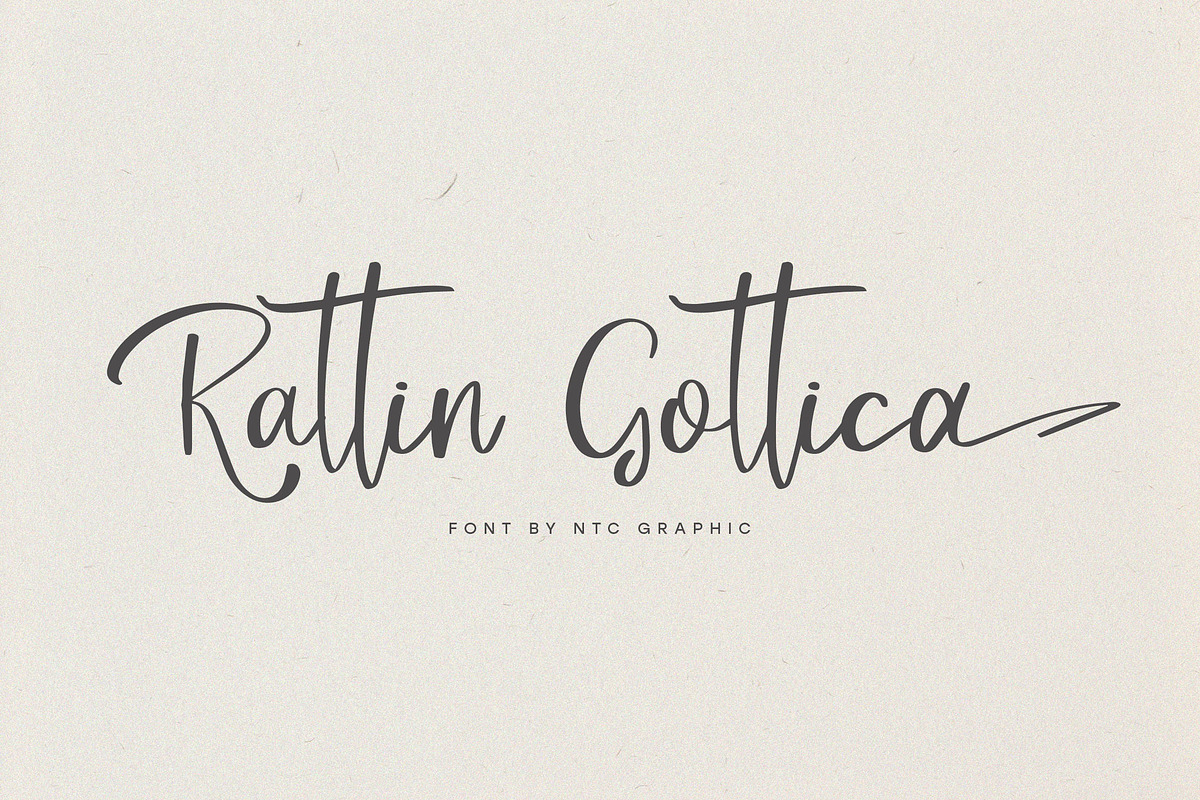Rattin Gotica Elegant Script Font, a Script Font by NTC Graphic (Photo 1 of 9)