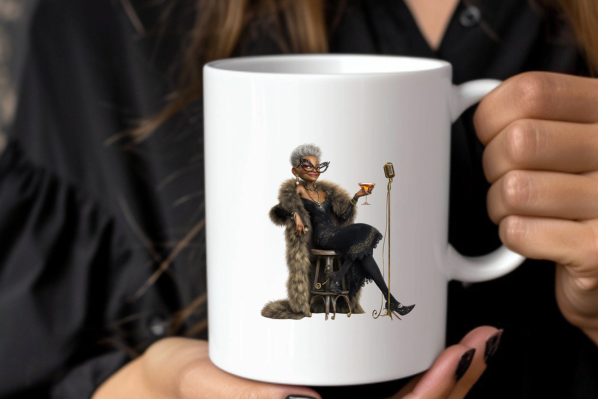 FUNNY OLD LADIES WITH DRINK CLIPART, a Person Illustration by Daring Digies (Photo 9 of 10)