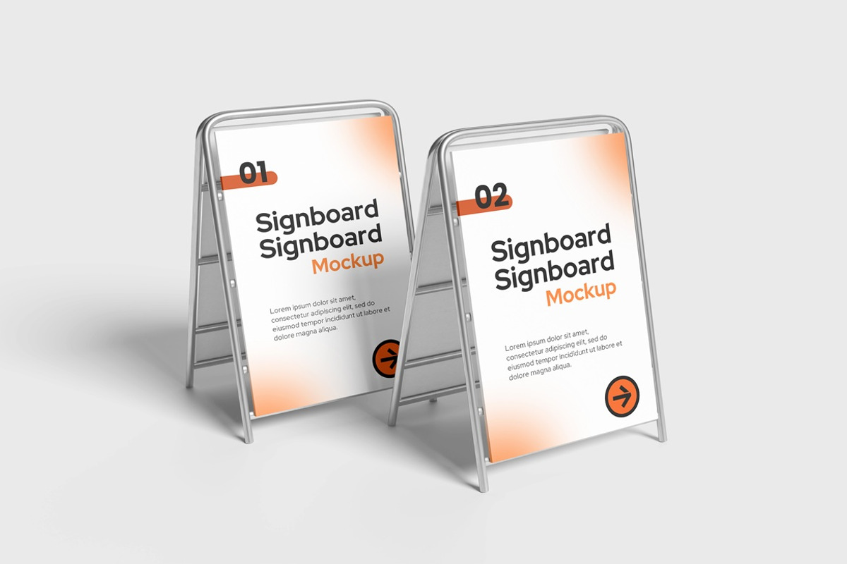 Signboard Mockup, an Advertising Mockup by AndikaGraphic (Photo 2 of 6)