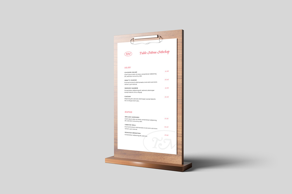 Table Menu Mockups, an Advertising Mockup by artimasa (Photo 5 of 6)
