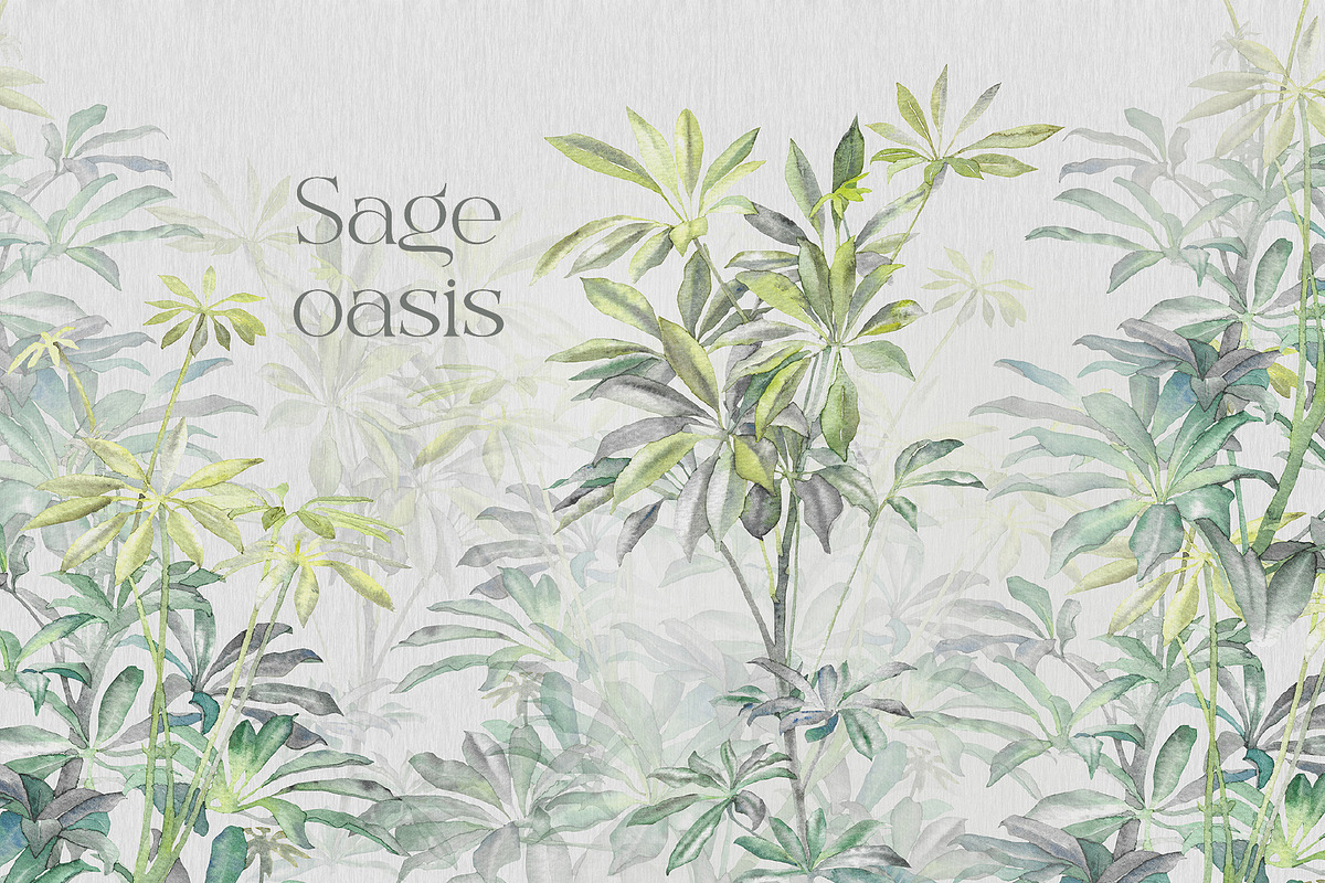 Garden Retreat botanical wall mural, a Wallpaper Graphic by Timofi Art (Photo 9 of 15)
