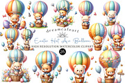 Easter Bear Hot Air Balloon Clipart, an Illustration by DreamCafeArt (Thumbnail 1 of 6)