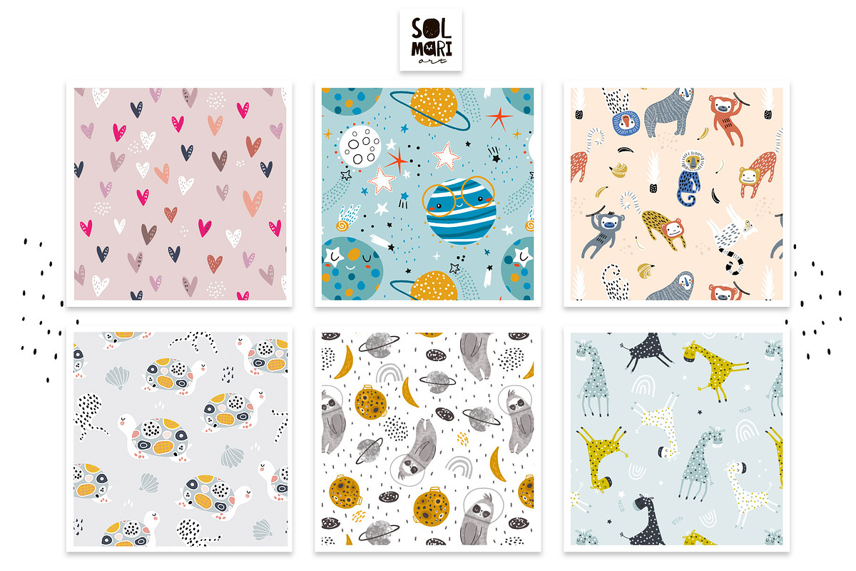 CHILDISH PATTERNS PACK VOL.6, a Pattern Graphic by solmariart
