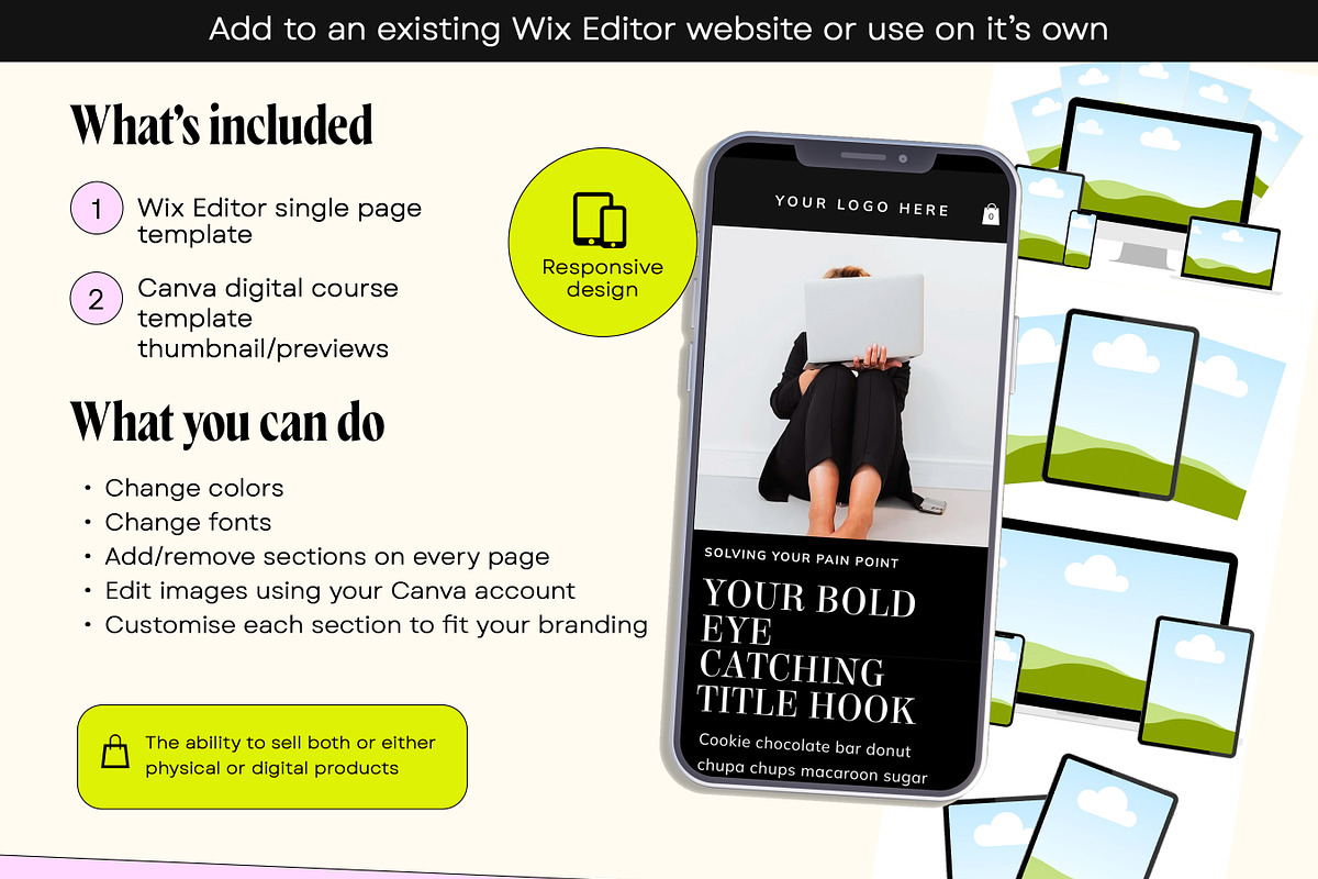 Dark Minimalistic Wix Sales Template, a Wix Template by Template Twist Shop (Photo 4 of 10)