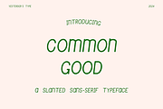 Common Good | Slanted Display Font, a Sans Serif Font by Yesterday's Type (Thumbnail 1 of 3)