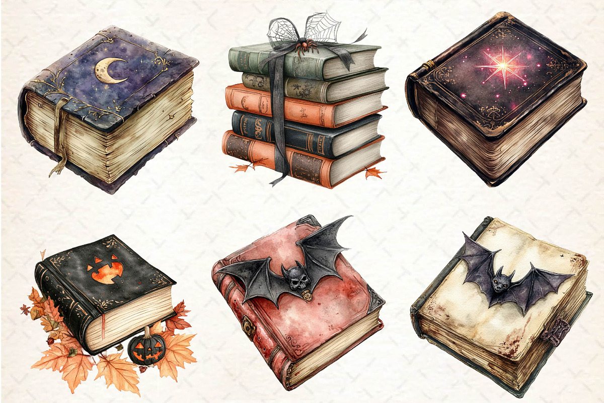 Halloween Books Clipart PNG, an Illustration by Dream Creation (Photo 6 of 7)