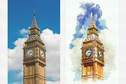 Watercolor Urban Sketcher PS Action, an Action Add-On by SlideSalad (Thumbnail 17 of 21)