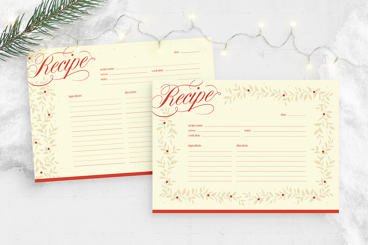 Christmas Recipe Card Template, a Card Template by BrandPacks (Photo 1 of 5)