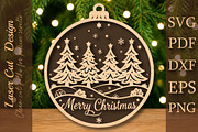Merry Christmas Ornament SVG, a Work Illustration by Digital Artistic99 (Thumbnail 1 of 4)