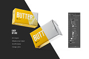 Flying Metallic Butter 200g mockup, a Mockup by easymock (Thumbnail 3 of 6)