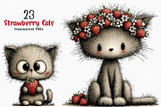 Strawberry Cats Png Clipart, an Illustration by SinaCreation (Thumbnail 1 of 7)
