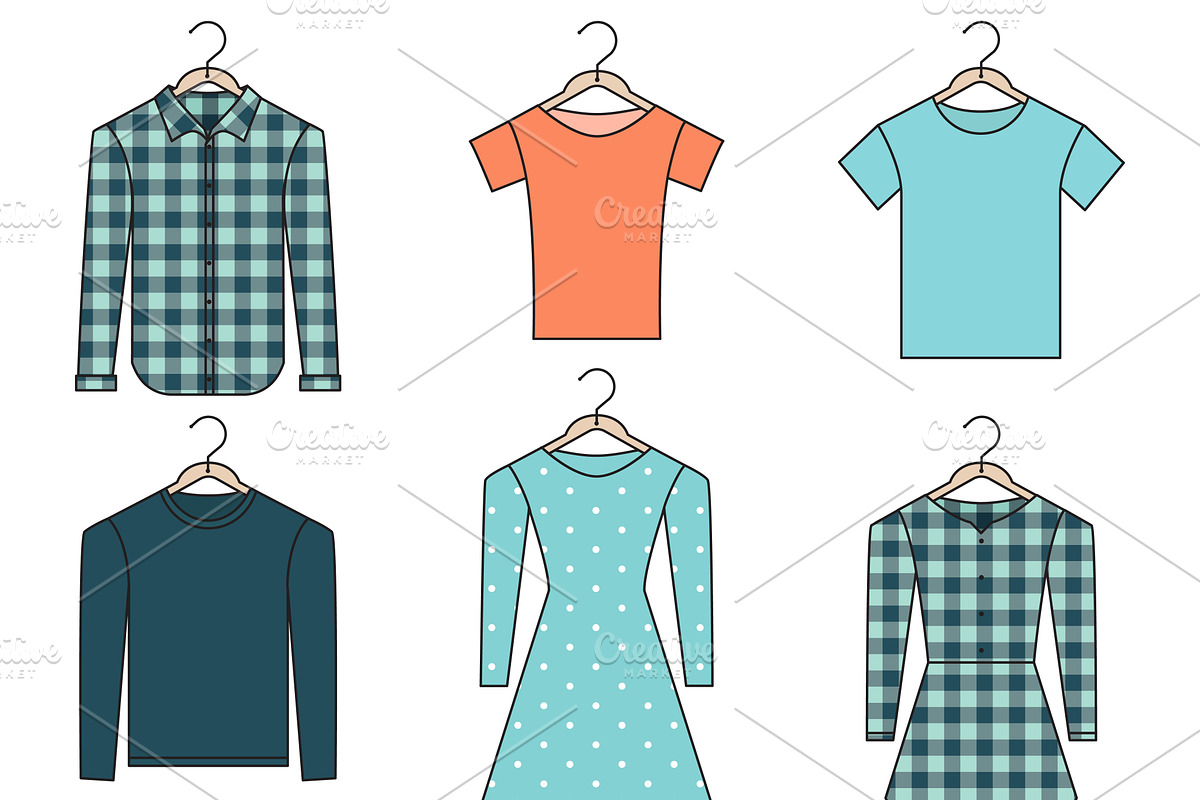 Clothes on Hangers Illustration Set, an Illustration by Julia Batsheva (Photo 2 of 2)