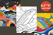 Ocean Animals Coloring Page for Kids, a Brochure Template by LA Design (Thumbnail 5 of 10)