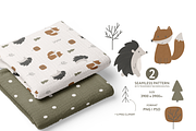 Wild forest - seamless patterns, a Pattern Graphic by vatrushkaprint_store (Thumbnail 2 of 3)