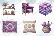 Watercolor Purple Boho Interior, a Graphic by designcity5 (Thumbnail 3 of 5)