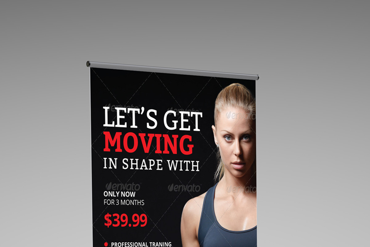 Fitness Roll-up Banner Template, a Marketing Template by Design'sTRIBE (Photo 3 of 5)
