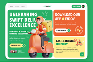 Quicky-Courier Delivery Hero Section