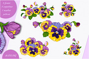 Pansies violets floral collection, an Illustration by EshaStudio (Thumbnail 4 of 8)