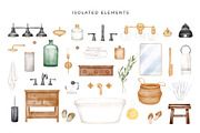 Watercolor Bathroom Creator, a Decorative Illustration by Kotulska (Thumbnail 4 of 16)