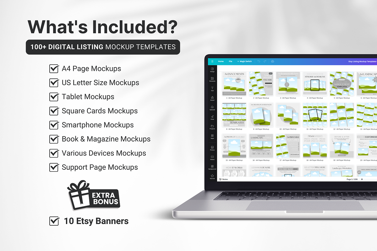 Digital Listing Mockup Templates, a Device Mockup by DigiPax (Photo 2 of 10)