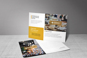 Catering Services Business Postcard, a Card Template by Nisha Droch