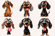 Dachshunds in Playful Poses, an Animal Illustration by PrintHaven Designs (Thumbnail 5 of 9)
