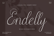 Endelly Script Fonts, a Script Font by mahstudios (Thumbnail 1 of 15)