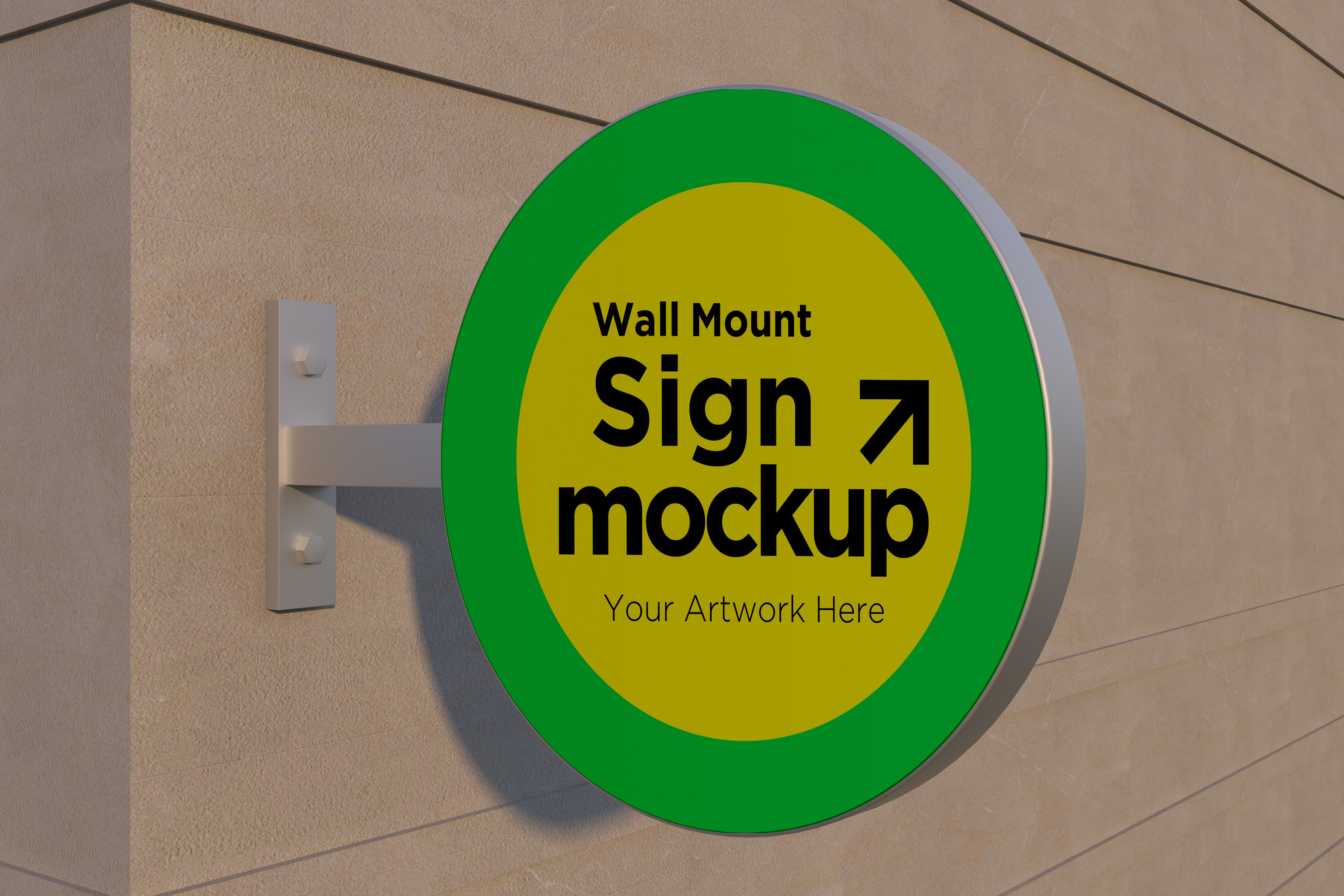 Round Wall Mount Sign Mockup, an Advertising Mockup by shahsoft